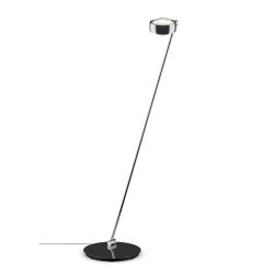 Occhio Sento lettura 125 LED-Leseleuchte-Kopf/head Chrom-Körper/body Chrom-Fuß/base Chrom-Kopfeinsatz Sento D Linse/Linse-Ausrichtung links vom Bediener-mit Occhio air Modul-mit LED (2700K)