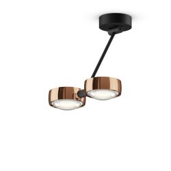 Occhio Sento soffitto doppio up 30 LED-Deckenleuchte-Kopf/head Rose Gold-Körper/body Schwarz matt-Aufbaudose/base Schwarz matt-Kopfeinsatz Sento E Linse/Glas-ohne Occhio air Modul-mit LED (3000K)