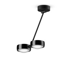 Occhio Sento soffitto doppio up 40 LED-Deckenleuchte-Kopf/head Black Phantom-Körper/body Schwarz matt-Aufbaudose/base Schwarz matt-Kopfeinsatz Sento E Linse/Glas-mit Occhio air Modul-mit LED (3000K)