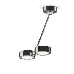 Occhio Sento soffitto doppio up 40 LED-Deckenleuchte-Kopf/head Chrom-Körper/body Chrom-Aufbaudose/base Chrom-Kopfeinsatz Sento E Linse/Glas-mit Occhio air Modul-mit LED (3000K)