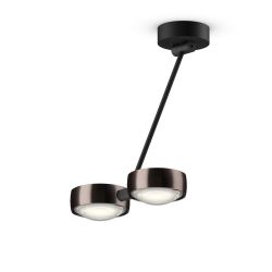 Occhio Sento soffitto doppio up 40 LED-Deckenleuchte-Kopf/head Phantom-Körper/body Schwarz matt-Aufbaudose/base Schwarz matt-Kopfeinsatz Sento E Linse/Glas-mit Occhio air Modul-mit LED (2700K)