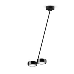 Occhio Sento soffitto doppio up 80 LED-Deckenleuchte-Kopf/head Black Phantom-Körper/body Schwarz matt-Aufbaudose/base Schwarz matt-Kopfeinsatz Sento E Linse/Glas-ohne Occhio air Modul-mit LED (3000K)