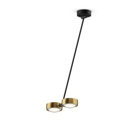 Occhio Sento soffitto doppio up 80 LED-Deckenleuchte-Kopf/head Bronze-Körper/body Schwarz matt-Aufbaudose/base Schwarz matt-Kopfeinsatz Sento E Linse/Glas-ohne Occhio air Modul-mit LED (2700K)