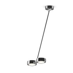 Occhio Sento soffitto doppio up 80 LED-Deckenleuchte-Kopf/head Chrom-Körper/body Chrom-Aufbaudose/base Chrom-Kopfeinsatz Sento E Linse/Glas-ohne Occhio air Modul-mit LED (3000K)