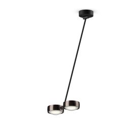 Occhio Sento soffitto doppio up 80 LED-Deckenleuchte-Kopf/head Phantom-Körper/body Schwarz matt-Aufbaudose/base Schwarz matt-Kopfeinsatz Sento E Linse/Glas-ohne Occhio air Modul-mit LED (2700K)