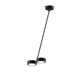 Occhio Sento soffitto doppio up 80 LED-Deckenleuchte-Kopf/head Schwarz matt-Körper/body Schwarz matt-Aufbaudose/base Schwarz matt-Kopfeinsatz Sento E Linse/Glas-ohne Occhio air Modul-mit LED (3000K)