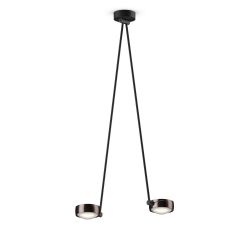 Occhio Sento soffitto due up 100 LED-Deckenleuchte-Kopf/head Phantom-Körper/body Schwarz matt-Aufbaudose/base Schwarz matt-Kopfeinsatz Sento E Linse/Glas-mit Occhio air Modul-mit LED (2700K)