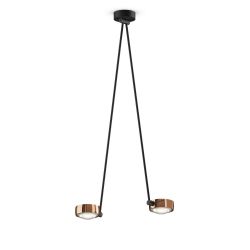 Occhio Sento soffitto due up 100 LED-Deckenleuchte-Kopf/head Rose Gold-Körper/body Schwarz matt-Aufbaudose/base Schwarz matt-Kopfeinsatz Sento E Linse/Glas-mit Occhio air Modul-mit LED (2700K)