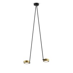 Occhio Sento soffitto due up 125 LED-Deckenleuchte-Kopf/head Bronze-Körper/body Schwarz matt-Aufbaudose/base Schwarz matt-Kopfeinsatz Sento E Linse/Glas-mit Occhio air Modul-mit LED (3000K)