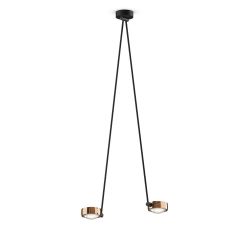 Occhio Sento soffitto due up 125 LED-Deckenleuchte-Kopf/head Rose Gold-Körper/body Schwarz matt-Aufbaudose/base Schwarz matt-Kopfeinsatz Sento E Linse/Glas-mit Occhio air Modul-mit LED (2700K)