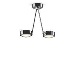 Occhio Sento soffitto due up 30 LED-Deckenleuchte-Kopf/head Chrom-Körper/body Chrom-Aufbaudose/base Chrom-Kopfeinsatz Sento E Linse/Glas-ohne Occhio air Modul-mit LED (2700K)