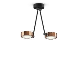 Occhio Sento soffitto due up 30 LED-Deckenleuchte-Kopf/head Rose Gold-Körper/body Schwarz matt-Aufbaudose/base Schwarz matt-Kopfeinsatz Sento E Linse/Glas-ohne Occhio air Modul-mit LED (3000K)