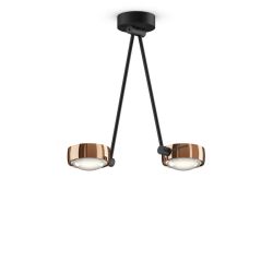 Occhio Sento soffitto due up 40 LED-Deckenleuchte-Kopf/head Rose Gold-Körper/body Schwarz matt-Aufbaudose/base Schwarz matt-Kopfeinsatz Sento E Linse/Glas-mit Occhio air Modul-mit LED (2700K)