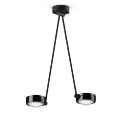 Occhio Sento soffitto due up 60 LED-Deckenleuchte-Kopf/head Black Phantom-Körper/body Schwarz matt-Aufbaudose/base Schwarz matt-Kopfeinsatz Sento E Linse/Glas-ohne Occhio air Modul-mit LED (3000K)