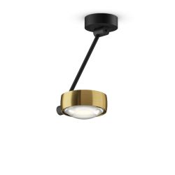 Occhio Sento soffitto singolo up 30 LED-Deckenleuchte-Kopf/head Bronze-Körper/body Schwarz matt-Aufbaudose/base Schwarz matt-Kopfeinsatz Sento E Linse/Glas-mit Occhio air Modul-mit LED (2700K)