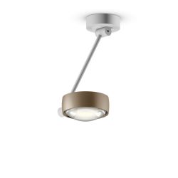 Occhio Sento soffitto singolo up 30 LED-Deckenleuchte-Kopf/head Gold matt-Körper/body Weiß matt-Aufbaudose/base Weiß matt-Kopfeinsatz Sento E Linse/Glas-mit Occhio air Modul-mit LED (2700K)