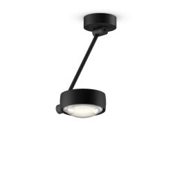 Occhio Sento soffitto singolo up 30 LED-Deckenleuchte-Kopf/head Schwarz matt-Körper/body Schwarz matt-Aufbaudose/base Schwarz matt-Kopfeinsatz Sento E Linse/Glas-mit Occhio air Modul-mit LED (3000K)