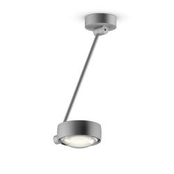 Occhio Sento soffitto singolo up 40 LED-Deckenleuchte-Kopf/head Chrom matt-Körper/body Chrom matt-Aufbaudose/base Chrom matt-Kopfeinsatz Sento E Linse/Glas-mit Occhio air Modul-mit LED (2700K)