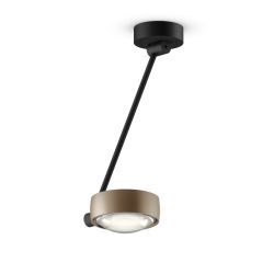 Occhio Sento soffitto singolo up 40 LED-Deckenleuchte-Kopf/head Gold matt-Körper/body Schwarz matt-Aufbaudose/base Schwarz matt-Kopfeinsatz Sento E Linse/Glas-mit Occhio air Modul-mit LED (2700K)