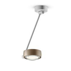 Occhio Sento soffitto singolo up 40 LED-Deckenleuchte-Kopf/head Gold matt-Körper/body Weiß matt-Aufbaudose/base Weiß matt-Kopfeinsatz Sento E Linse/Glas-mit Occhio air Modul-mit LED (2700K)