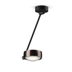 Occhio Sento soffitto singolo up 40 LED-Deckenleuchte-Kopf/head Phantom-Körper/body Schwarz matt-Aufbaudose/base Schwarz matt-Kopfeinsatz Sento E Linse/Glas-mit Occhio air Modul-mit LED (3000K)