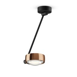 Occhio Sento soffitto singolo up 40 LED-Deckenleuchte-Kopf/head Rose Gold-Körper/body Schwarz matt-Aufbaudose/base Schwarz matt-Kopfeinsatz Sento E Linse/Glas-mit Occhio air Modul-mit LED (2700K)