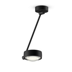 Occhio Sento soffitto singolo up 40 LED-Deckenleuchte-Kopf/head Schwarz matt-Körper/body Schwarz matt-Aufbaudose/base Schwarz matt-Kopfeinsatz Sento E Linse/Glas-mit Occhio air Modul-mit LED (3000K)