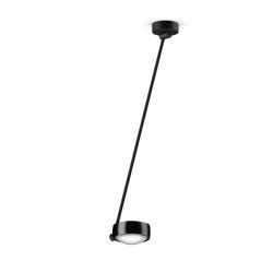 Occhio Sento soffitto singolo up 80 LED-Deckenleuchte-Kopf/head Black Phantom-Körper/body Schwarz matt-Aufbaudose/base Schwarz matt-Kopfeinsatz Sento E Linse/Glas-mit Occhio air Modul-mit LED (3000K)