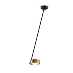 Occhio Sento soffitto singolo up 80 LED-Deckenleuchte-Kopf/head Bronze-Körper/body Schwarz matt-Aufbaudose/base Schwarz matt-Kopfeinsatz Sento E Linse/Glas-mit Occhio air Modul-mit LED (2700K)