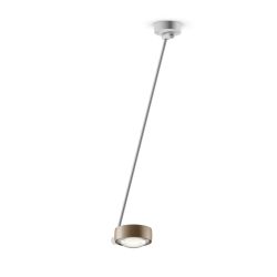 Occhio Sento soffitto singolo up 80 LED-Deckenleuchte-Kopf/head Gold matt-Körper/body Weiß matt-Aufbaudose/base Weiß matt-Kopfeinsatz Sento E Linse/Glas-mit Occhio air Modul-mit LED (3000K)