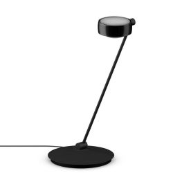 Occhio Sento tavolo 60 LED-Tischleuchte-Kopf/head Black Phantom-Körper/body Schwarz matt-Fuß/base Schwarz matt-Kopfeinsatz Sento E Linse/Glas-Ausrichtung links vom Bediener-ohne Occhio air Modul-mit LED (2700K)