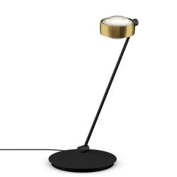 Occhio Sento tavolo 60 LED-Tischleuchte-Kopf/head Bronze-Körper/body Schwarz matt-Fuß/base Schwarz matt-Kopfeinsatz Sento D Linse/Linse-Ausrichtung links vom Bediener-ohne Occhio air Modul-mit LED (2700K)