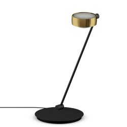 Occhio Sento tavolo 60 LED-Tischleuchte-Kopf/head Bronze-Körper/body Schwarz matt-Fuß/base Schwarz matt-Kopfeinsatz Sento E Linse/Glas-Ausrichtung links vom Bediener-ohne Occhio air Modul-mit LED (2700K)