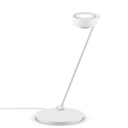 Occhio Sento tavolo 60 LED-Tischleuchte-Kopf/head Weiß matt-Körper/body Weiß matt-Fuß/base Weiß matt-Kopfeinsatz Sento E Linse/Glas-Ausrichtung links vom Bediener-mit Occhio air Modul-mit LED (2700K)