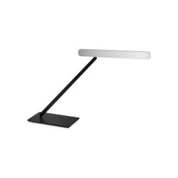 Occhio Taglio tavolo fix LED-Tischleuchte-Fuß/base Schwarz matt-Kopf/head Silber matt-+Power mit klarem Uplight Cover