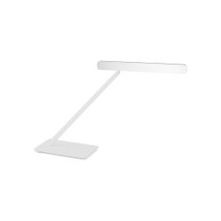 Occhio Taglio tavolo fix LED-Tischleuchte-Fuß/base Weiß matt-Kopf/head Weiß matt-+Power mit klarem Uplight Cover