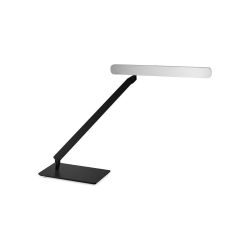 Occhio Taglio tavolo LED-Tischleuchte-Fuß/base Schwarz matt-Kopf/head Silber matt-+Power mit klarem Uplight Cover