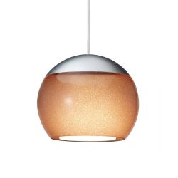 Oligo Balino LED-Pendelleuchte 1-flammig mit unsichtbarer Höhenverstellung-Chrom matt-Tabak-mit LED (2700K)