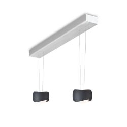 Oligo Curved Slack-Line LED-Pendelleuchte 2-flammig-Schwarz matt-Aluminium gebürstet-mit Tunable White (2200K - 5000K) 01