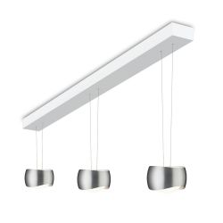 Oligo Curved Slack-Line LED-Pendelleuchte 3-flammig-Aluminium gebürstet-Weiß matt-mit Tunable White (2200K - 5000K) 01