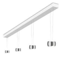 Oligo Curved Slack-Line LED-Pendelleuchte 4-flammig-Aluminium gebürstet-Weiß matt-mit Tunable White (2200K - 5000K) 01