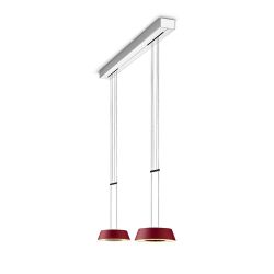 Oligo Glance LED-Pendelleuchte 2-flammig-Rot matt-mit LED (2700K)