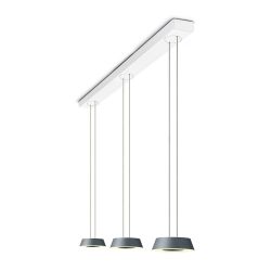 Oligo Glance LED-Pendelleuchte 3-flammig mit unsichtbarer Höhenverstellung-Grau matt-Weiß matt-mit LED (2700K)