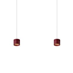 Oligo Tudor LED-Pendelleuchte 2-flammig mit unsichtbarer Höhenverstellung-Rot matt-Tudor S-Weiß matt-mit LED (2700K)