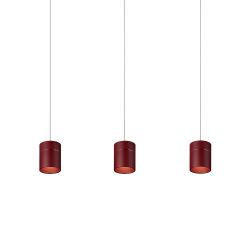 Oligo Tudor LED-Pendelleuchte 3-flammig mit unsichtbarer Höhenverstellung-Rot matt-Tudor M-Weiß matt-mit LED (2700K)