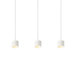 Oligo Tudor LED-Pendelleuchte 3-flammig mit unsichtbarer Höhenverstellung-Weiß matt-Tudor S-Aluminium gebürstet-mit LED (2700K)