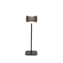 Oligo Curved LED-Tischleuchte-Schwarz matt-Brazilian Brown