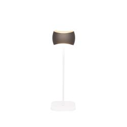 Oligo Curved LED-Tischleuchte-Weiß matt-Brazilian Brown