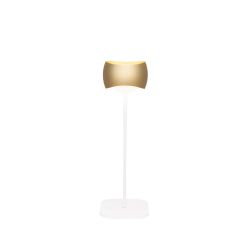 Oligo Curved LED-Tischleuchte-Weiß matt-Bronze
