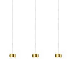 Oligo Grace LED-Pendelleuchte 3-flammig mit unsichtbarer Höhenverstellung-Gold-Weiß matt-mit Tunable White (2200K - 5000K)